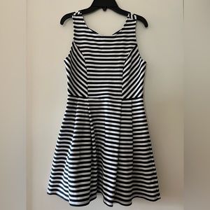 DONATED - Forever 21 Sleeveless Blue & White Striped Bow Back Dress